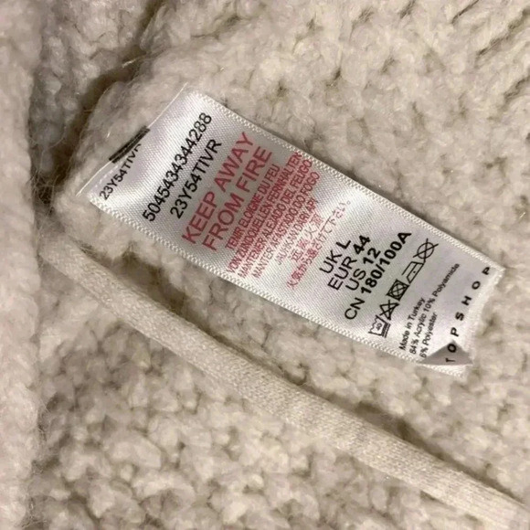 TOPSHOP Ivory Pretty Chunky Wrap Cardigan 12 - Picture 7 of 9